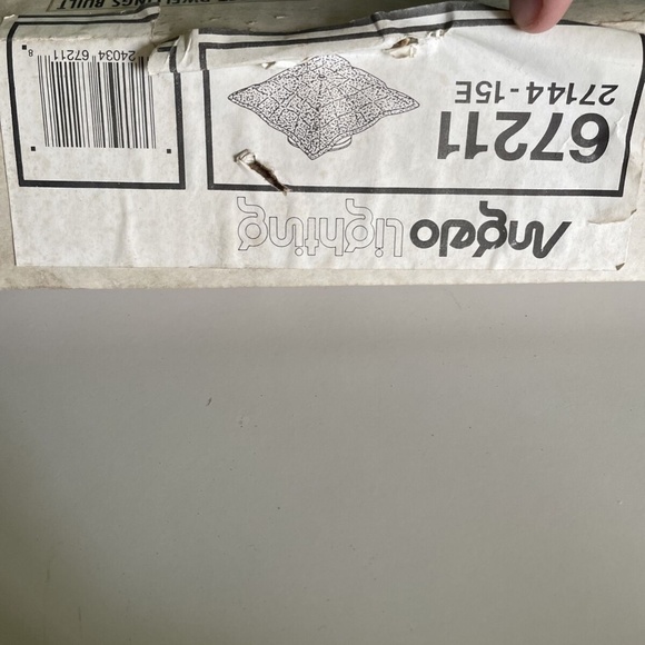 NEW - Mid Century Modern 13" square 2 Bulb Textured Glass Ceiling Light Fixture - Picture 7 of 12